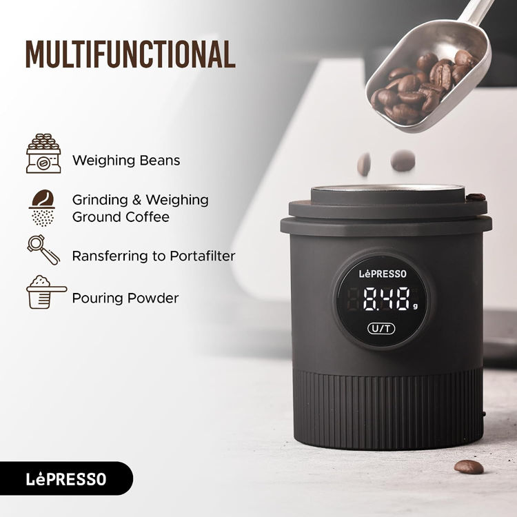 Picture of  LePresso Dosing cup scale 850mAh rechargeable Suitable for 58mm portafilter - Black
