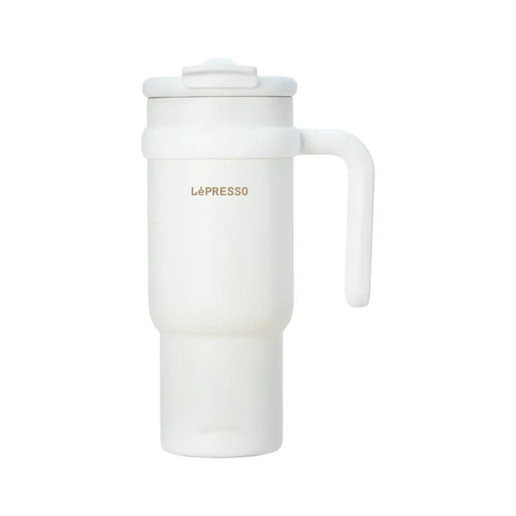 Picture of Lepresso Coffee Mug with Stainless Straw 900ml - White