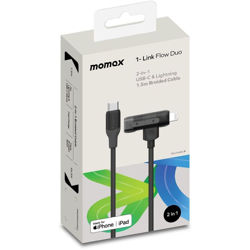 Picture of Momax 1-Link Flow Duo 2-in-1 USB-C to Lightning Braided Cable (1.5m)