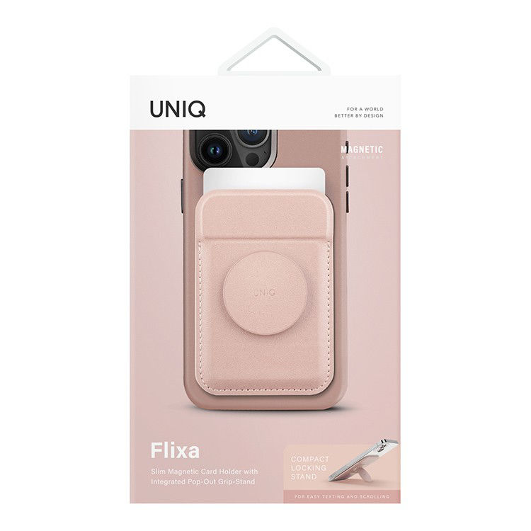 صورة UNIQ FLIXA MAGNETIC CARD HOLDER AND POP-OUT GRIP-STAND - BLUSH PINK (PINK)