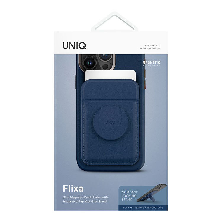 Picture of UNIQ FLIXA MAGNETIC CARD HOLDER AND POP-OUT GRIP-STAND - NAVY BLUE (NAVY BLUE)