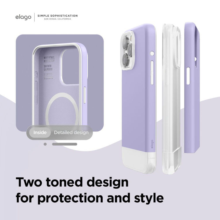 صورة Elago Glide Case iPhone 15 Pro Max (Purple/Clear)