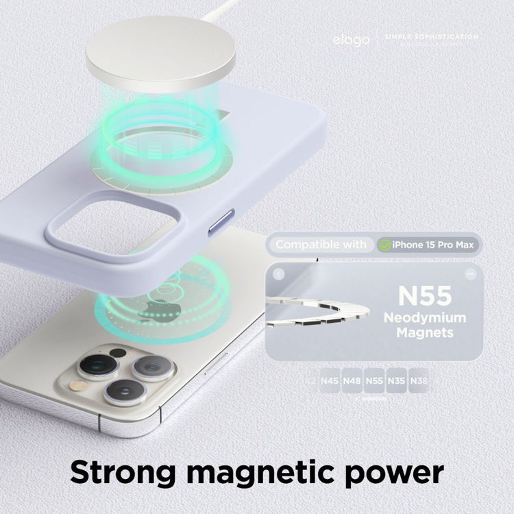 صورة Elago iPhone15 Pro Max 6.1 inch MagSafe Silicone -Stone