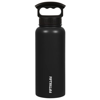 Picture of Fifty Fifty Vacuum Insulated Bottle 3 Finger Lid 1L (Black)