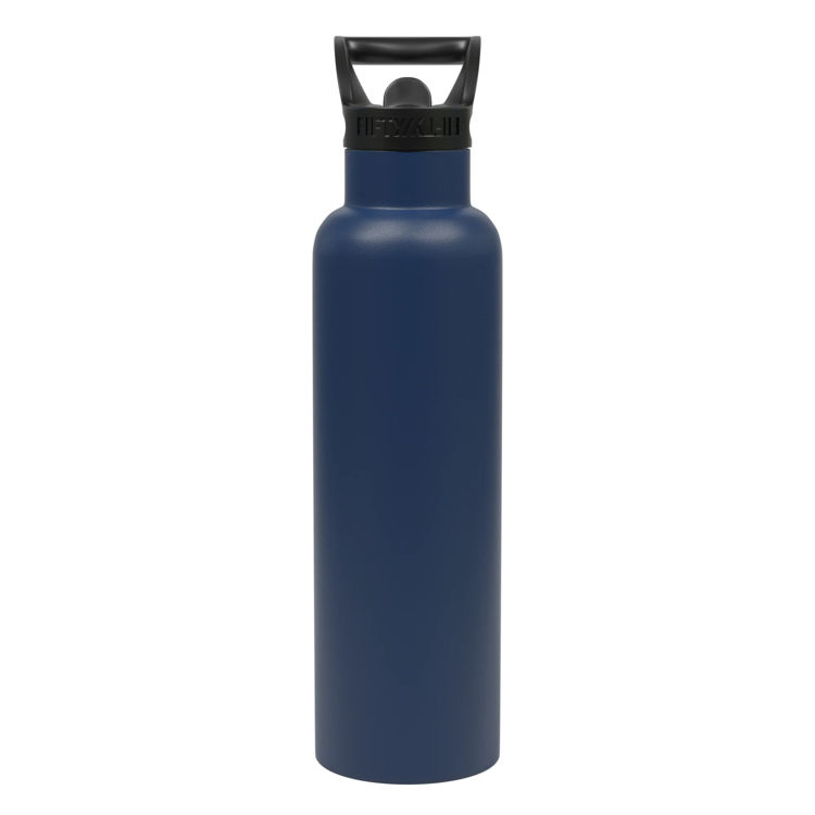 Picture of Fifty Fifty BOTTLE W/ STANDARD MOUTH STRAW CAP 21OZ – 621mL (Navy Blue)