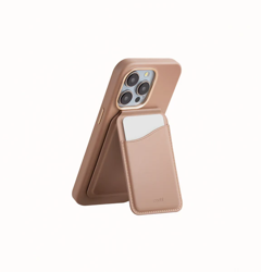 Picture of Uniq Coehl Esme Magnetic Cardholder with Mirror and Stand - DUSTY NUDE 