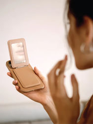 Picture of Uniq Coehl Esme Magnetic Cardholder with Mirror and Stand - DUSTY NUDE 