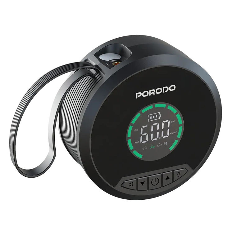 Picture of Porodo Gagefit Power Bank and Car Jump Starter with Tire Inflator and Light - Black