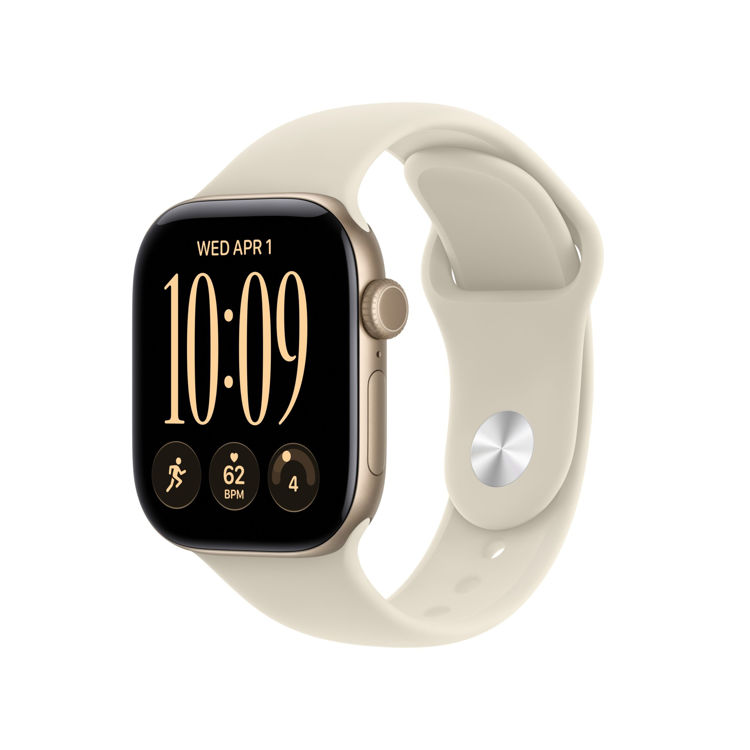 Picture of Apple Watch Series 12 GPS 42mm Light Gold Aluminium Case with Sand Sport Band - M/L