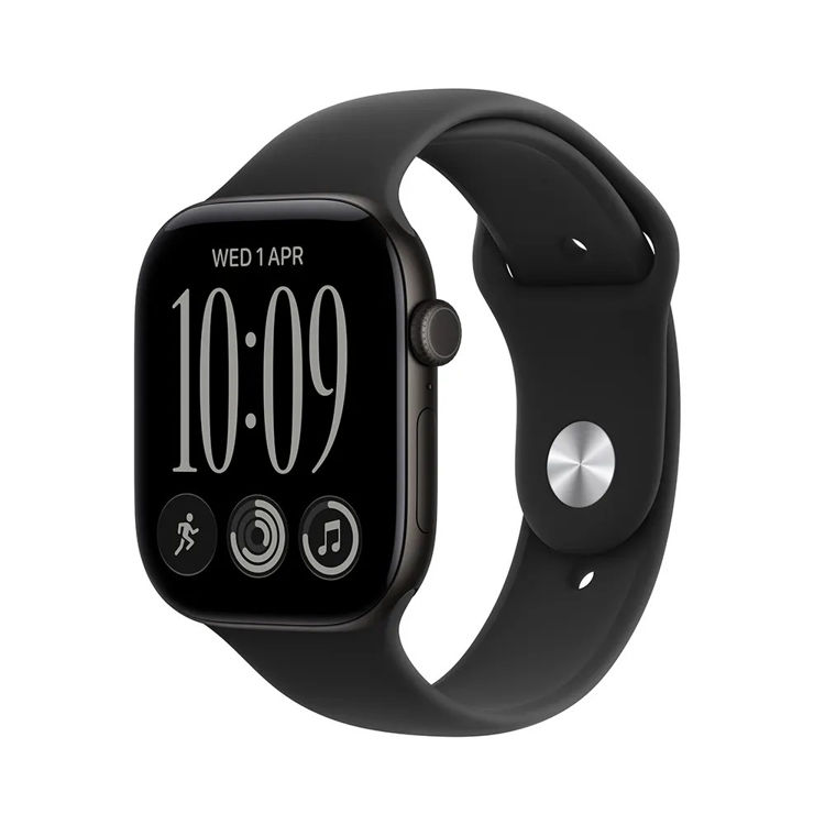 Picture of Apple Watch Series 12 GPS + Cellular 42mm Black Aluminium Case with Black Sport Band - S/M