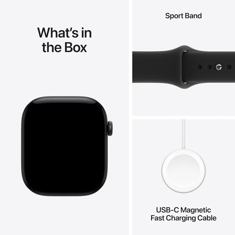 Picture of Apple Watch Series 12 GPS + Cellular 46mm Black Aluminium Case with Black Sport Band - S/M