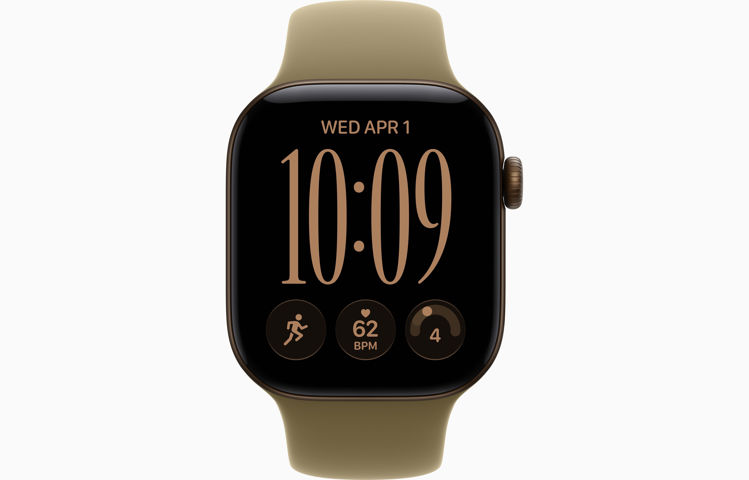 Picture of Apple Watch Series 12 GPS, 46mm Dark Bronze Aluminum Case with Olive Sport Band – M/L