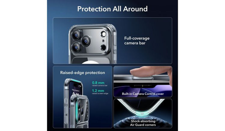 Picture of ESR Classic Hybrid MagSafe + Tempered Glass Set for iPhone 17 Pro Max - Clear