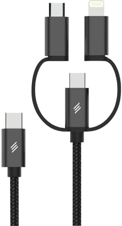 Picture of Smartix Premium 3 in 1 Braided Cable USB-C to USB-C/Lightning/Micro USB