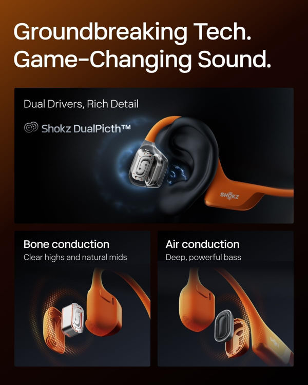 صورة Shokz Open Run Pro 2 Bluetooth Wireless Headphones - Orange