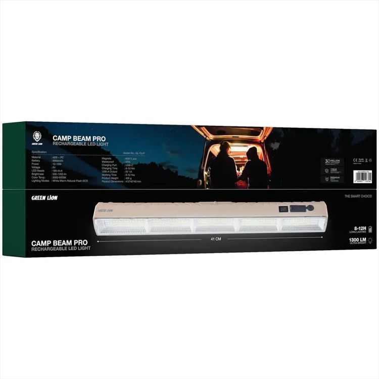 Picture of Green Lion CAMP BEAM Pro Rechargeable LED Light 1300 Lumens - Beige