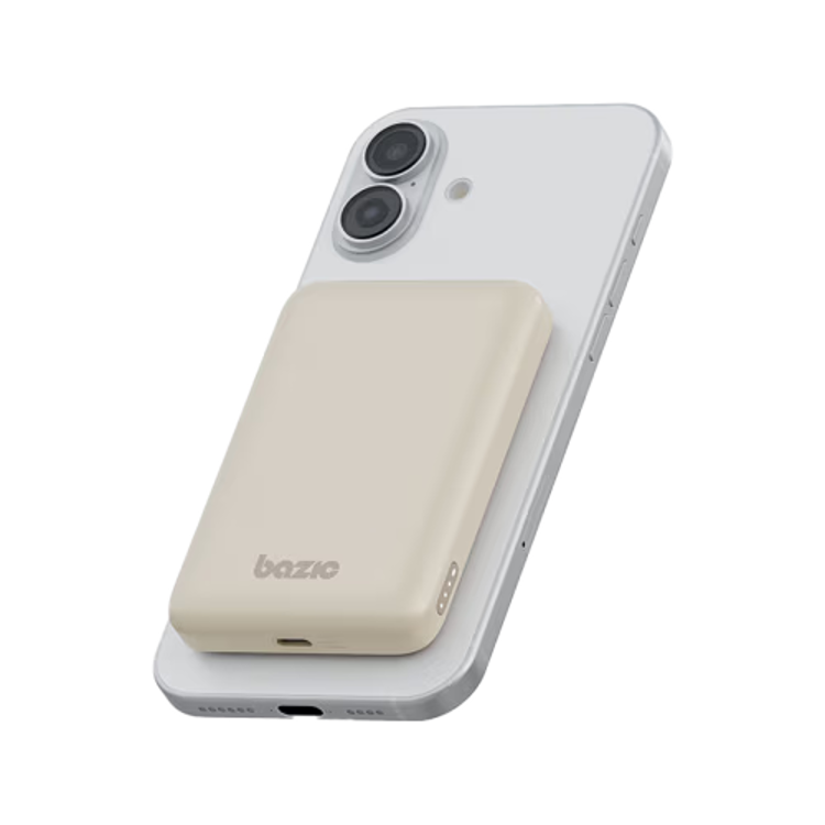 Picture of Energea X Bazic GoPower Snap 5K 3-in-1 5,000 mAh 20W PD Wired and 15W Wireless Fast Charging Magsafe Powerbank - Brown