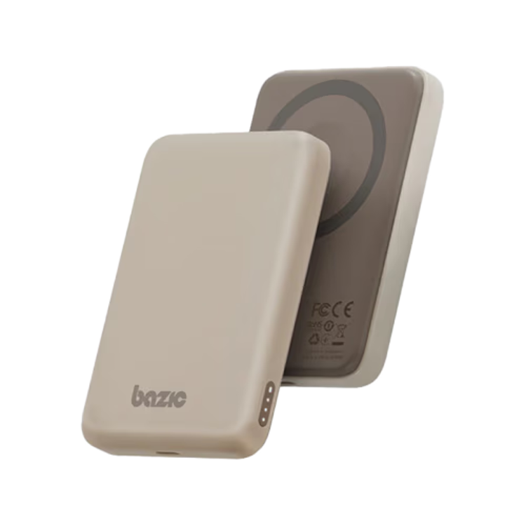 Picture of Energea X Bazic GoPower Snap 5K 3-in-1 5,000 mAh 20W PD Wired and 15W Wireless Fast Charging Magsafe Powerbank - Brown