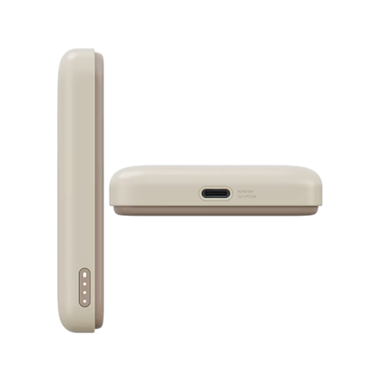 Picture of Energea X Bazic GoPower Snap 5K 3-in-1 5,000 mAh 20W PD Wired and 15W Wireless Fast Charging Magsafe Powerbank - Brown