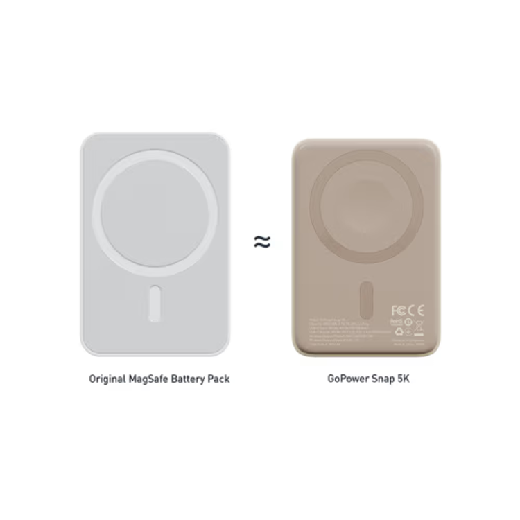 Picture of Energea X Bazic GoPower Snap 5K 3-in-1 5,000 mAh 20W PD Wired and 15W Wireless Fast Charging Magsafe Powerbank - Brown