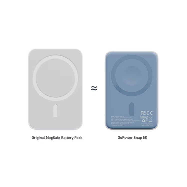 Picture of Energea X Bazic GoPower Snap 5K 3-in-1, 5000 mAh 20W PD Wired and 15W Wireless Fast Charging Magsafe Powerbank - White