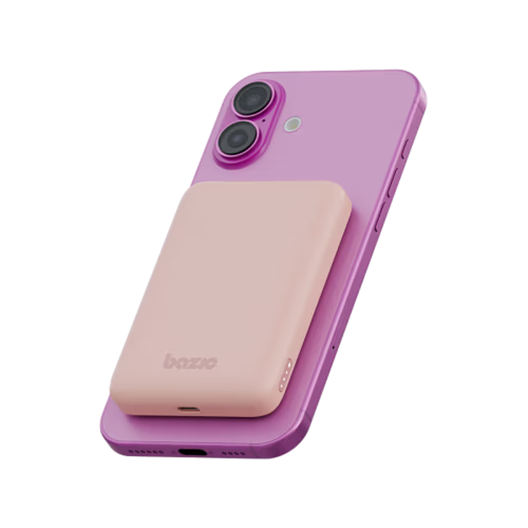 Picture of Energea X Bazic GoPower Snap 5K 3-in-1 5,000 mAh 20W PD Wired and 15W Wireless Fast Charging Magsafe Powerbank - Pink