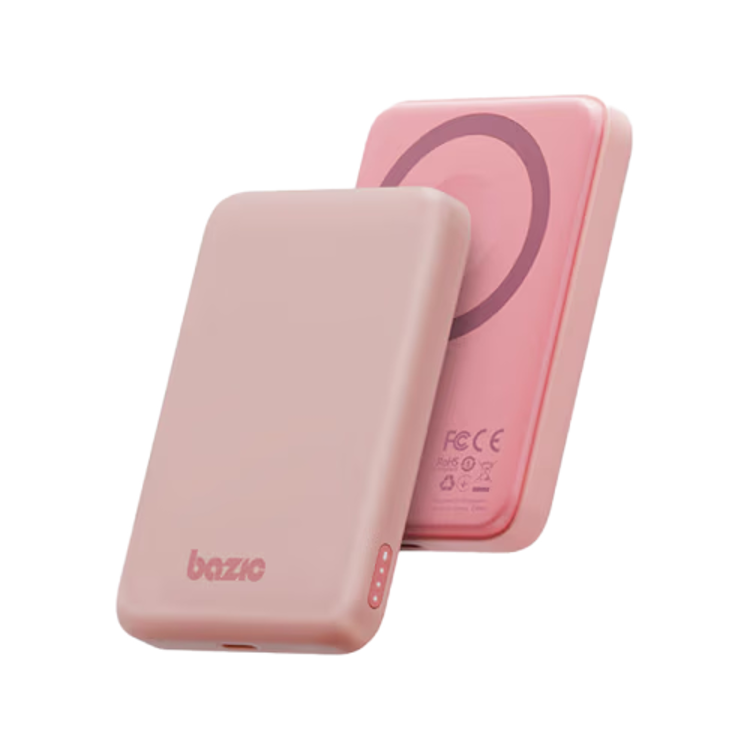 Picture of Energea X Bazic GoPower Snap 5K 3-in-1 5,000 mAh 20W PD Wired and 15W Wireless Fast Charging Magsafe Powerbank - Pink