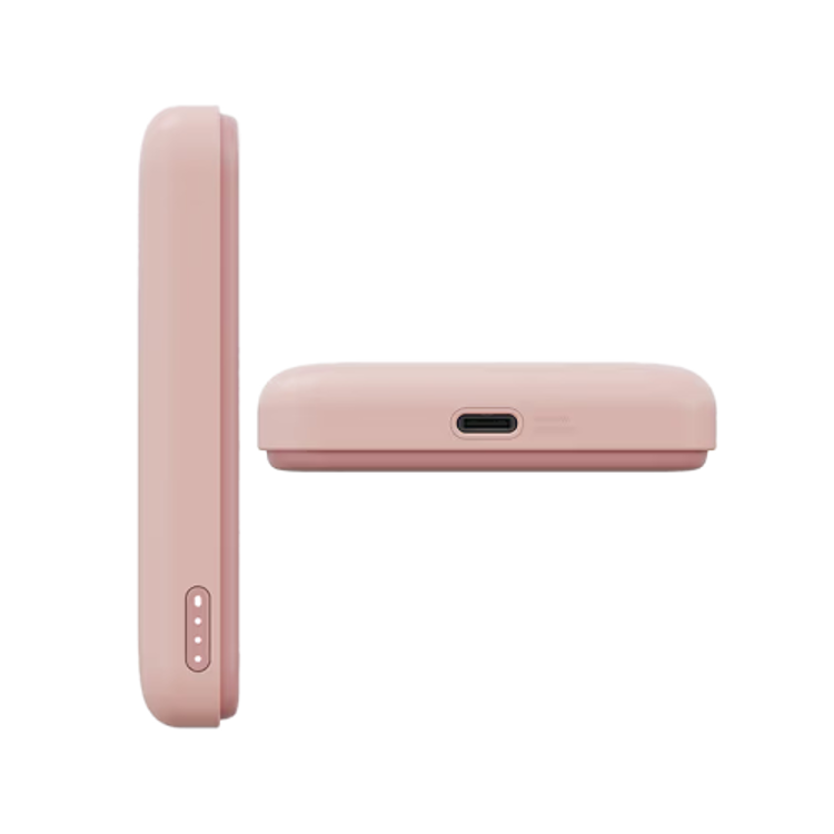 Picture of Energea X Bazic GoPower Snap 5K 3-in-1 5,000 mAh 20W PD Wired and 15W Wireless Fast Charging Magsafe Powerbank - Pink