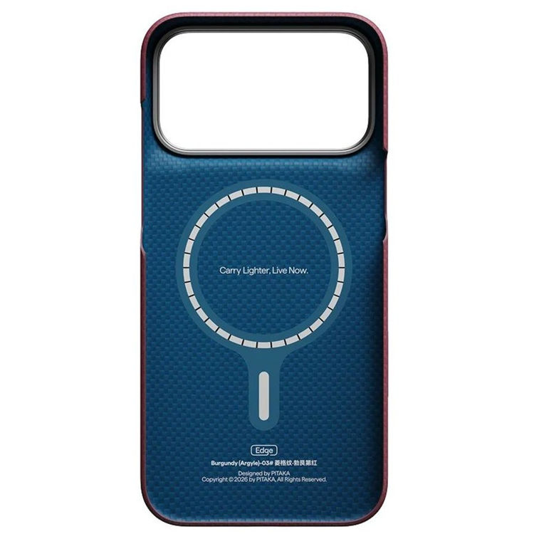 Picture of Pitaka Burgundy (Argyle)-03 
Edge Case For iPhone 18 Pro