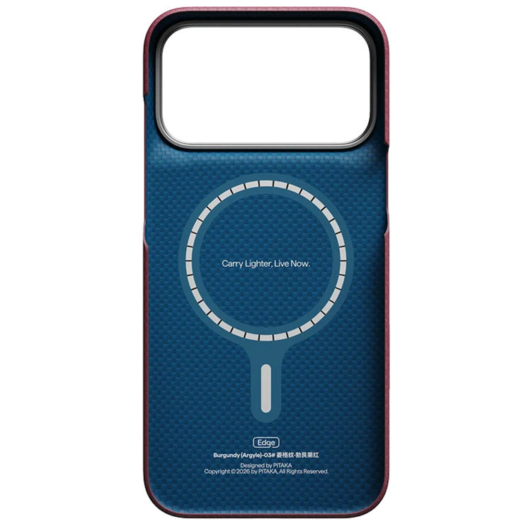 Picture of Pitaka Burgundy (Argyle)-03  Edge Case for iPhone 18 Pro Max