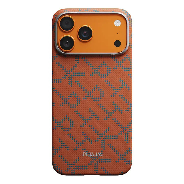 Picture of PITAKA Monogram Edge Case for iPhone 17 Pro(Leaping - Orange/Blue)_KI1703PTK<<