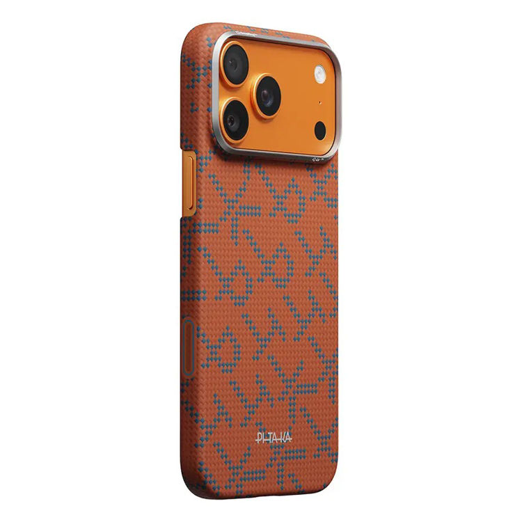 Picture of PITAKA Monogram Edge Case for iPhone 17 Pro(Leaping - Orange/Blue)_KI1703PTK<<