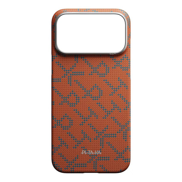 Picture of PITAKA Monogram Edge Case for iPhone 17 Pro(Leaping - Orange/Blue)_KI1703PTK<<