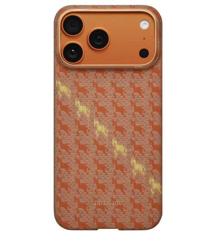 Picture of PITAKA Monogram Edge Case for iPhone 17 Pro(Leaping - Orange/Blue)_KI1703PTK<<