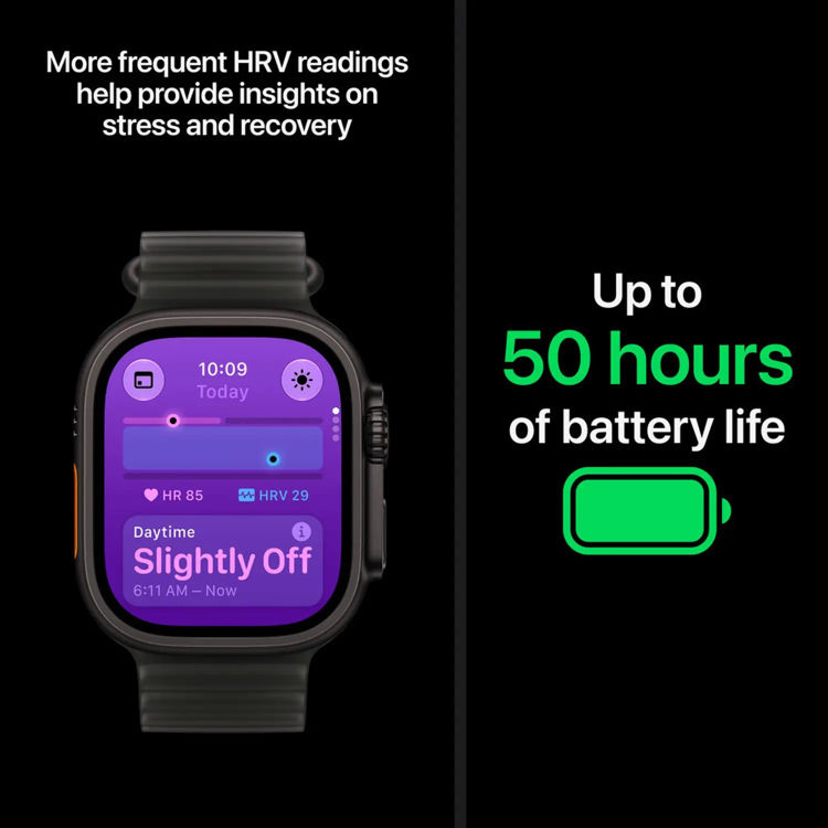 Picture of Apple Watch Ultra 4 GPS + Cellular, 49mm Black Titanium Case with Burgundy Trail Loop – M/L