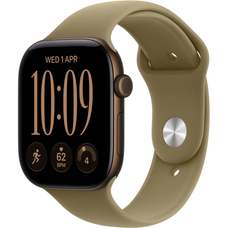 Picture of Apple Watch Series 12 GPS, 42mm Dark Bronze Aluminum Case with Olive Sport Band – M/L