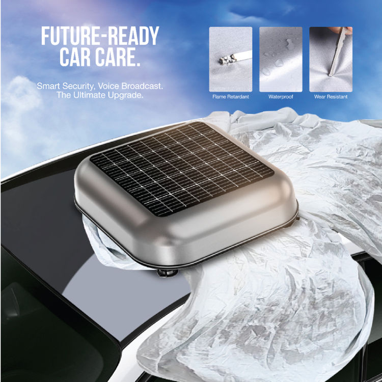 Picture of Green Lion Solar Auto Car Cover Universal - Grey