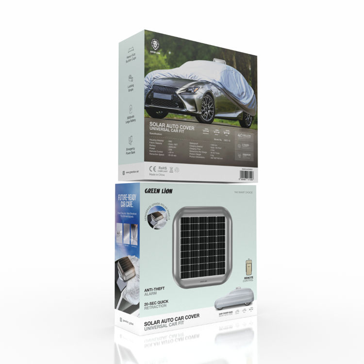 Picture of Green Lion Solar Auto Car Cover Universal - Grey