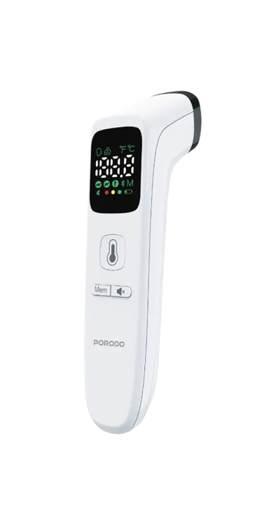 Picture of Porodo Infrared Thermometer for Object and Forehead with LED Display - White 