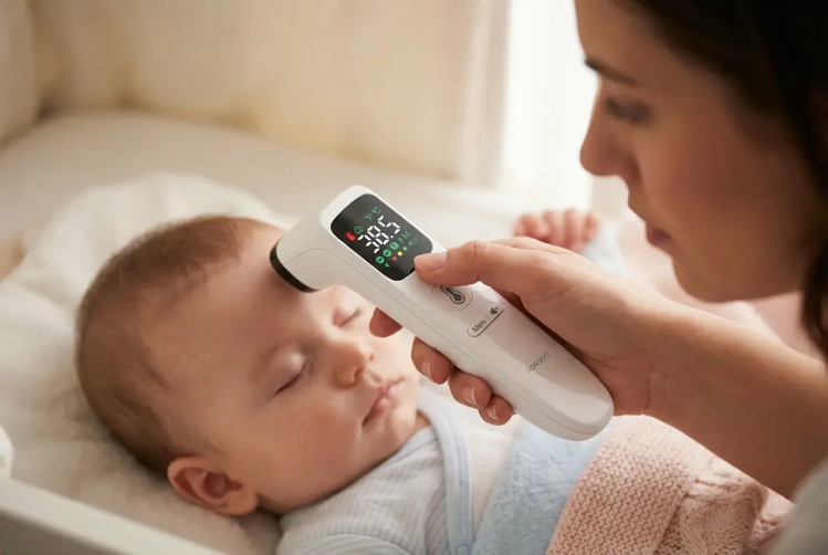 Picture of Porodo Infrared Thermometer for Object and Forehead with LED Display - White 