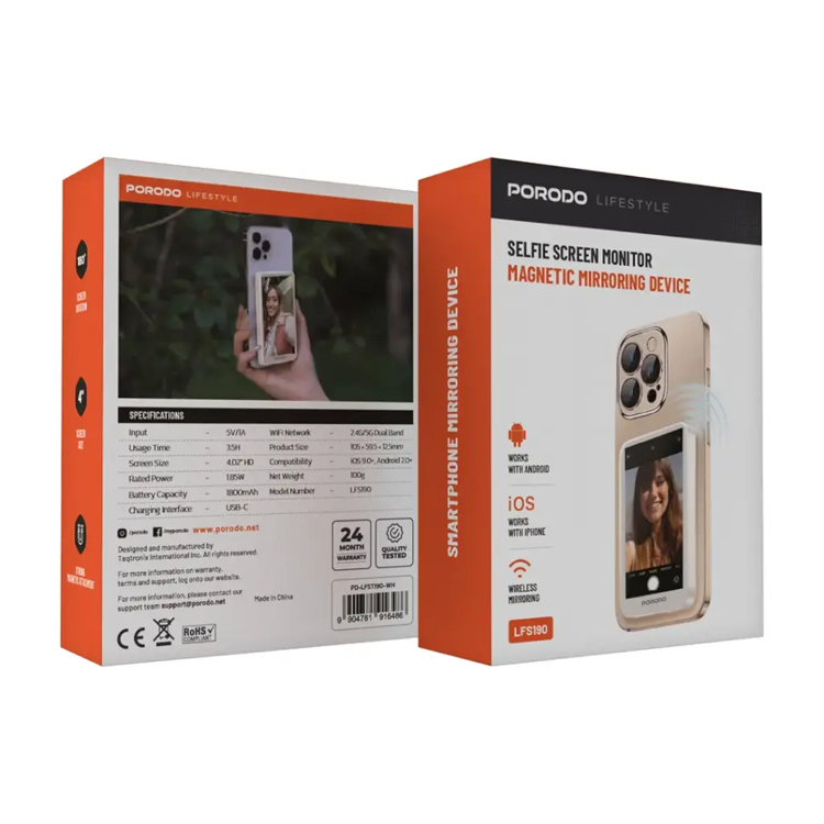 Picture of Porodo 1.85W Mobile Magnetic Wireless Screen Splitter - Grey