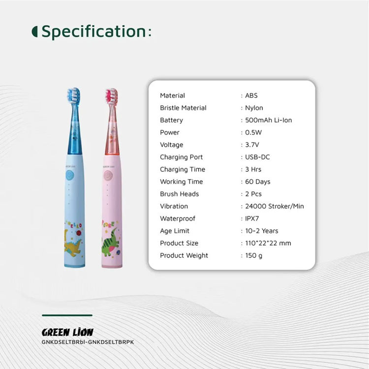 Picture of Green Lion Kids Electric Toothbrush - Pink