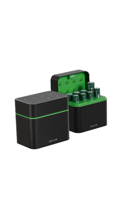 Picture of Green Lion RECHARGEABLE 4*AA + 4*AAA Battery Dock USB-C - Black