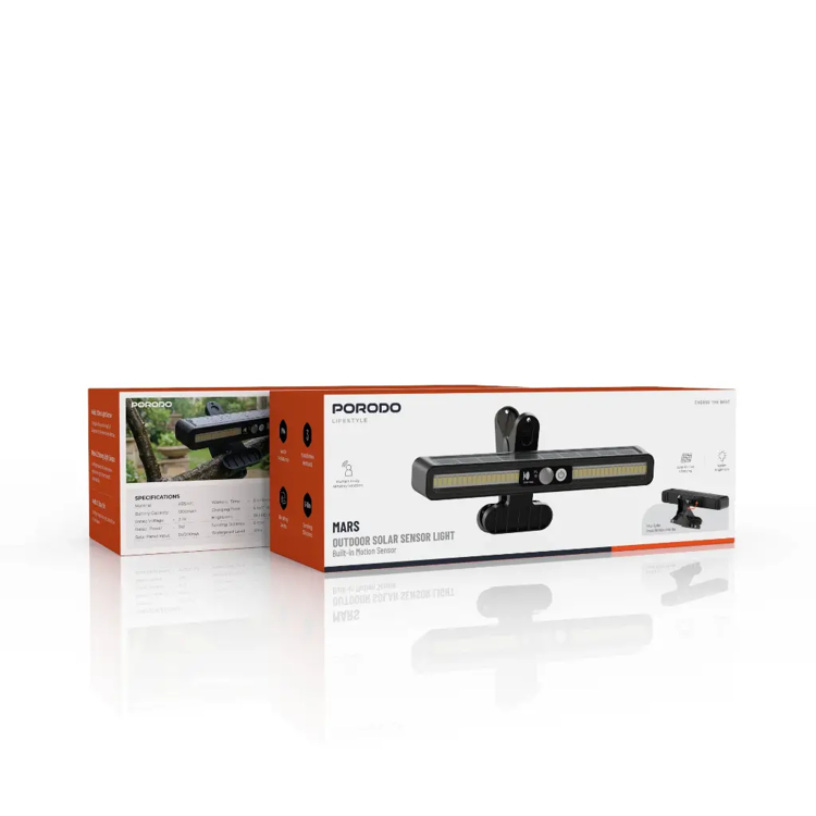 Picture of  Porodo Outdoor Solar Sensor Light with Built in Motion Sensor - Black