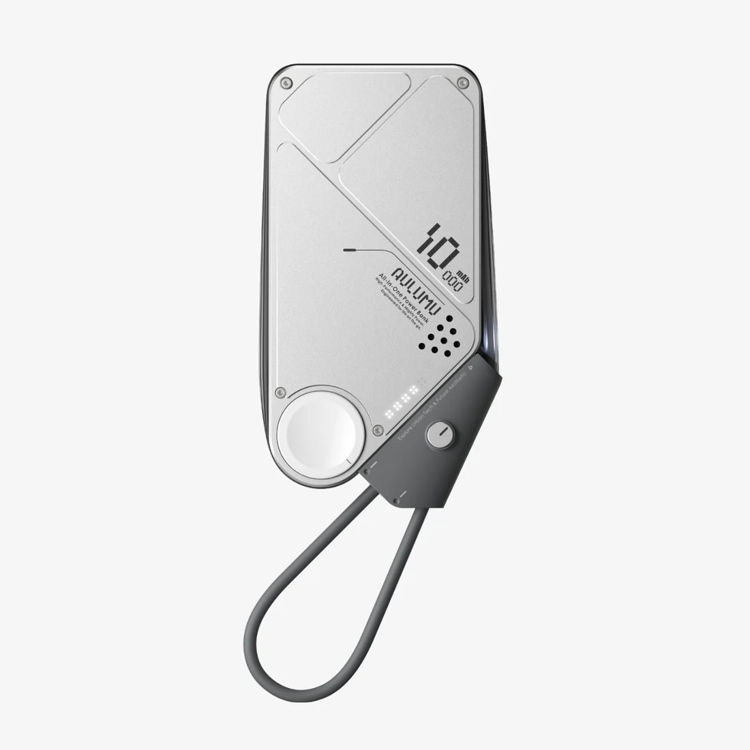 Picture of AULUMU M10 Power Bank 10000mAh 35W Fast Charging 3-in-1 Wireless Charger for iPhone Apple Watch AirPods - Silver