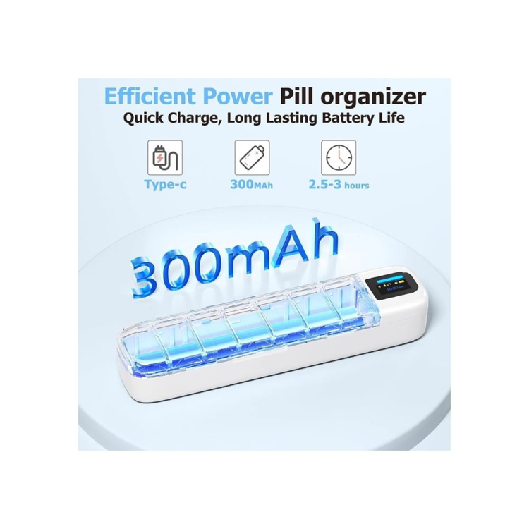 Picture of Liveon Portable Smart Pill Organizer TFT display with App and Alert - White  