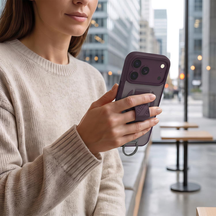 Picture of Levelo Morphix Clara Grip Case For iPhone 18 Pro - Burgundy