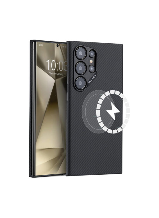 صورة Pitaka MagEZ Case 4 For Samsung Galaxy S24 Ultra - Black/Grey (Twill)