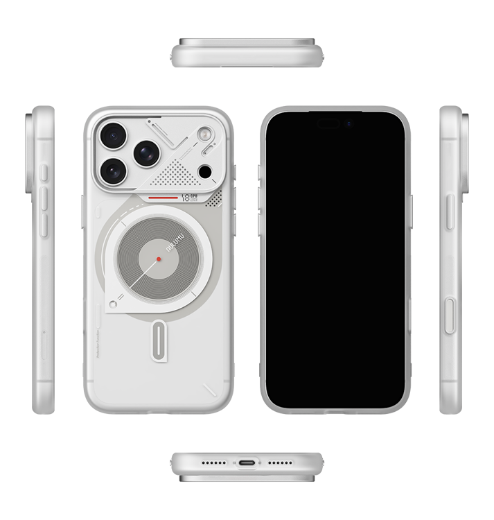 Picture of AULUMU for iPhone 18 Pro / 17 Pro Magnetic Case Glow in the Dark Design TPU IMD Phone Cover - Grey