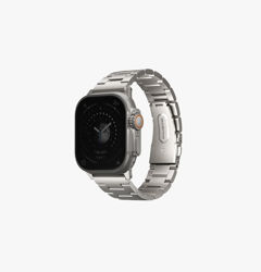 Picture of UNIQ OSTA APPLE WATCH STEEL STRAP WITH SELF-ADJUSTABLE LINKS 49/45/44/42MM - TITANIUM (SILVER)